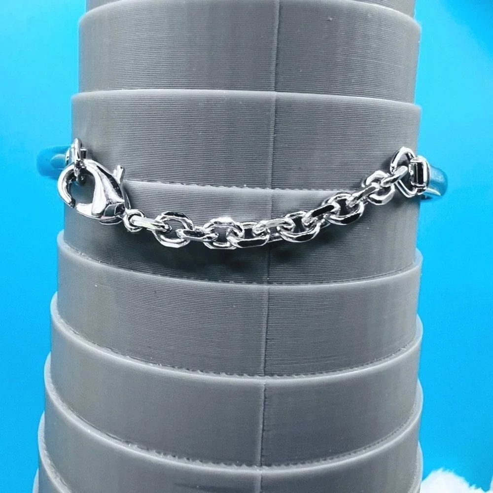 Hope‎ Cuff Bracelet Safety Chain Silver Tone Lia Sophia